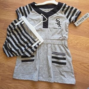 MLB Chicago White Sox Dress 2T NWT 2PC Black and Gray Baseball